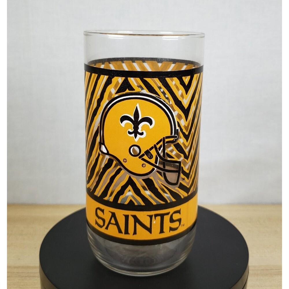 Vintage 1980's NFL New Orleans Saints McDonalds Coca Cola Glass 12 fl oz